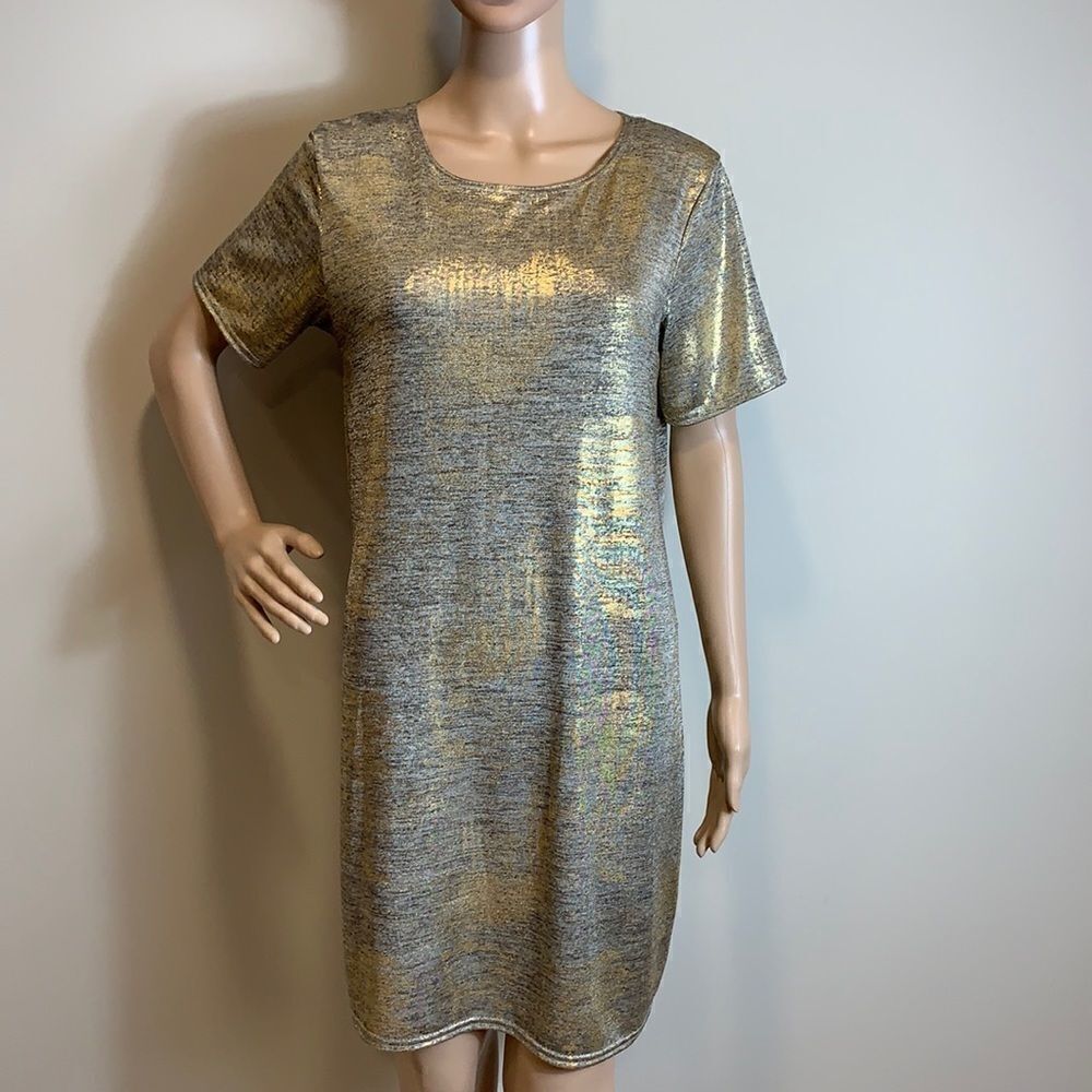 Boohoo mini dress Festival Christmas Gold party Cocktail size 8